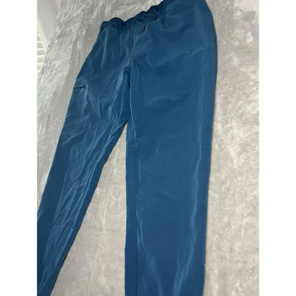 Euphoria Womens Scrubs Large Blue Jogger Drawstring Medical Uniform Cargo